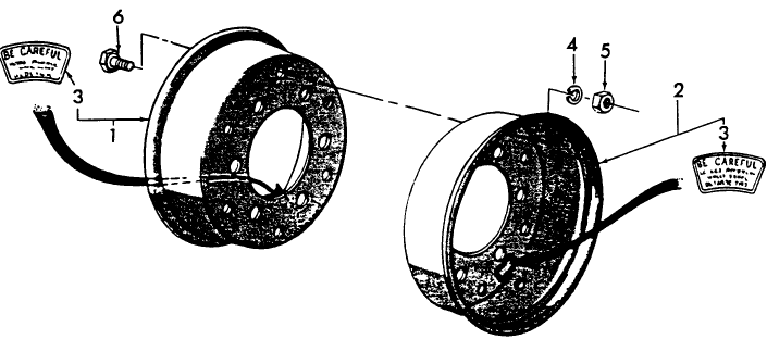 01A03 FRONT WHEEL, TWO PIECE - 230A, 530A (81/4-83), 2910, 3910N, 3610NO, 4610O, 4610 ( U.S.)