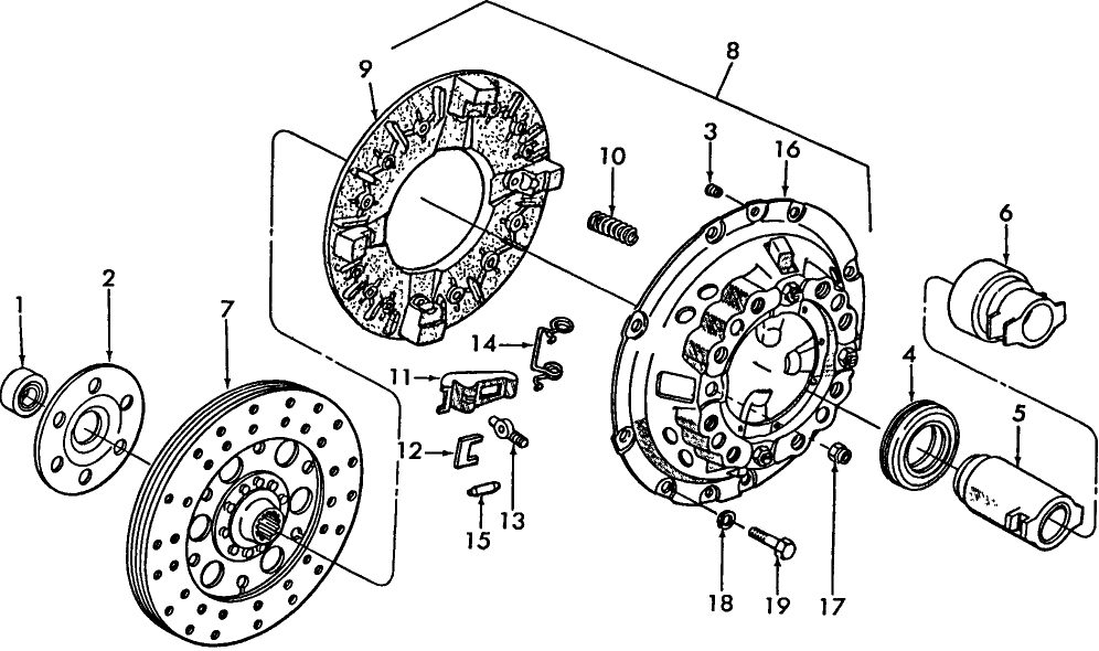 07F04 SINGLE CLUTCH ASSEMBLY, 11", 6 & 8 SPEED TRANS. - 231, 233, 2600, 3600, 3900, 4100, 4600