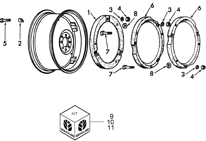 01E02 28" MANUAL ADJUST REAR WHEEL WEIGHTS (ACCESSORY) - 2310, 2610, 2910, 3610, 3910