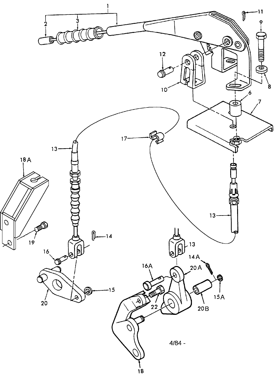 02B04 HANDBRAKE LEVER & CABLE W/CAB