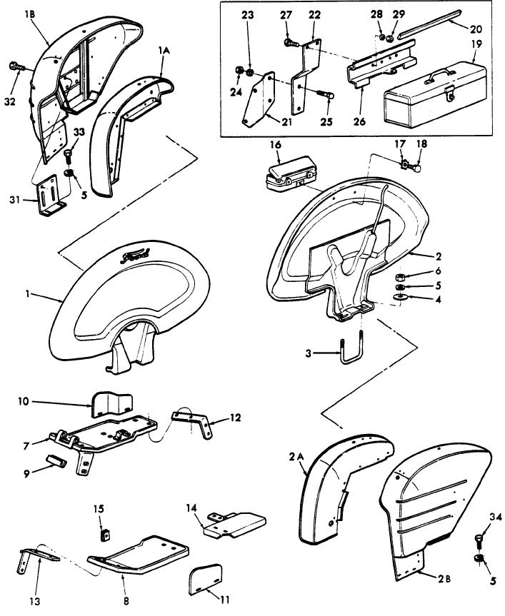 14A01 CROWN FENDERS, PLATFORM & TOOL BOX