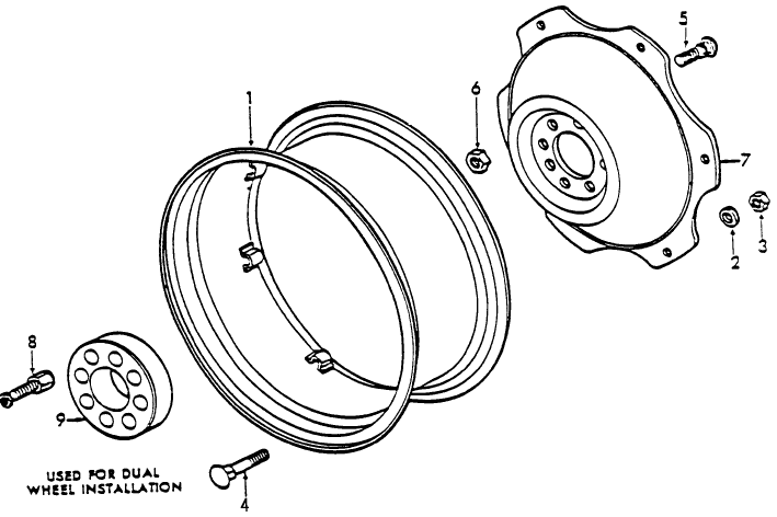 01B01 REAR WHEEL & RELATED PARTS - 9N, 2N, 8N