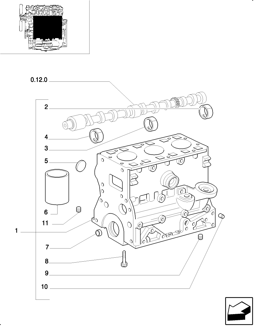 0.04.0/1(1) EMISSIONIZED ENGINE, BLOCK ASSEMBLY