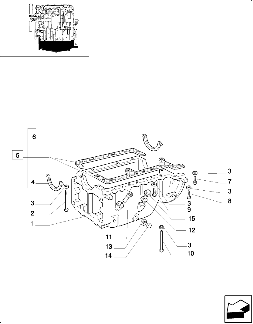 0.04.2/1 EMISSIONIZED ENGINE, OIL PAN