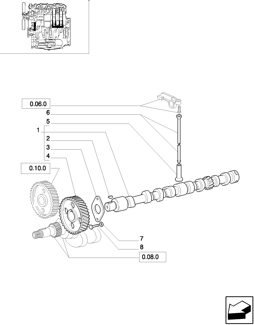 0.12.0/1 EMISSIONIZED ENGINE, CAMSHAFT AND RELATED PARTS