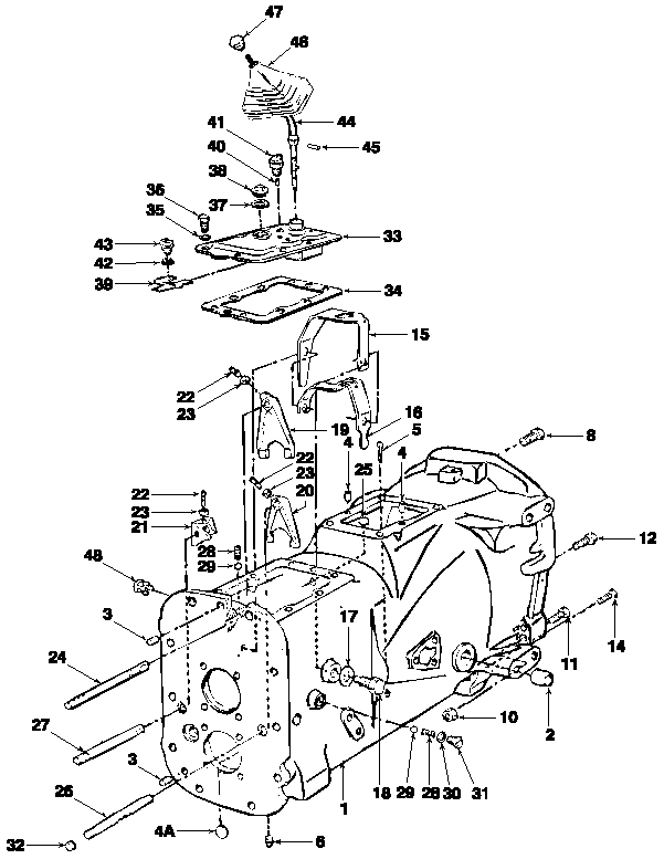 07A01 4 SPEED TRANSMISSION CASE, SHIFT LEVER & RELATED PARTS