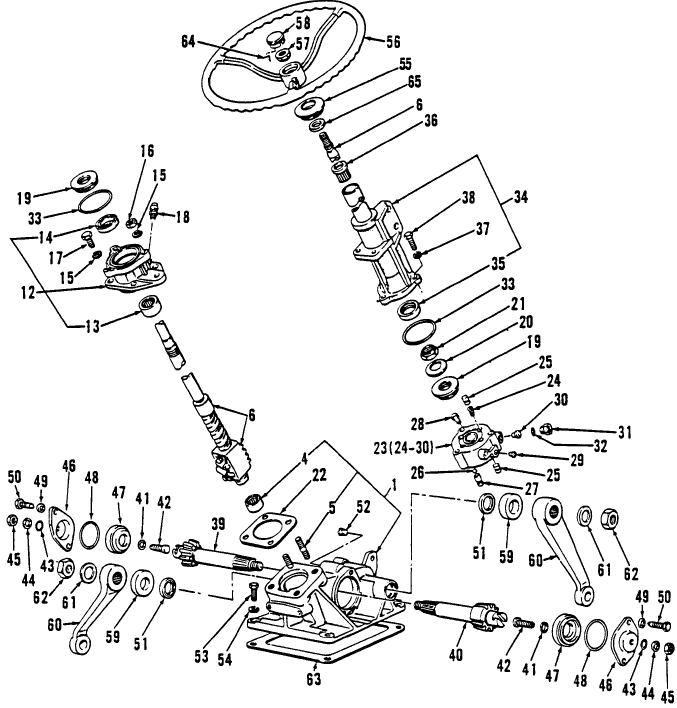 03B02 POWER STEERING GEAR, 2100, 2110, 2120, 2150, 3055, 3100, 3120, 3150, 3400, 4110, 4140, 4400 & 4410