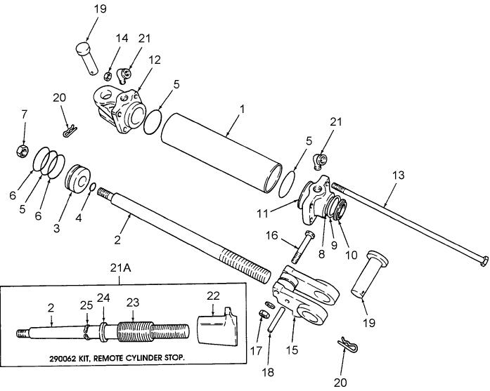 17C01 HYDRAULIC REMOTE CONTROL CYLINDER ASSEMBLY, "S.A." OR "D.A." - 7500LB, ACCESSORY