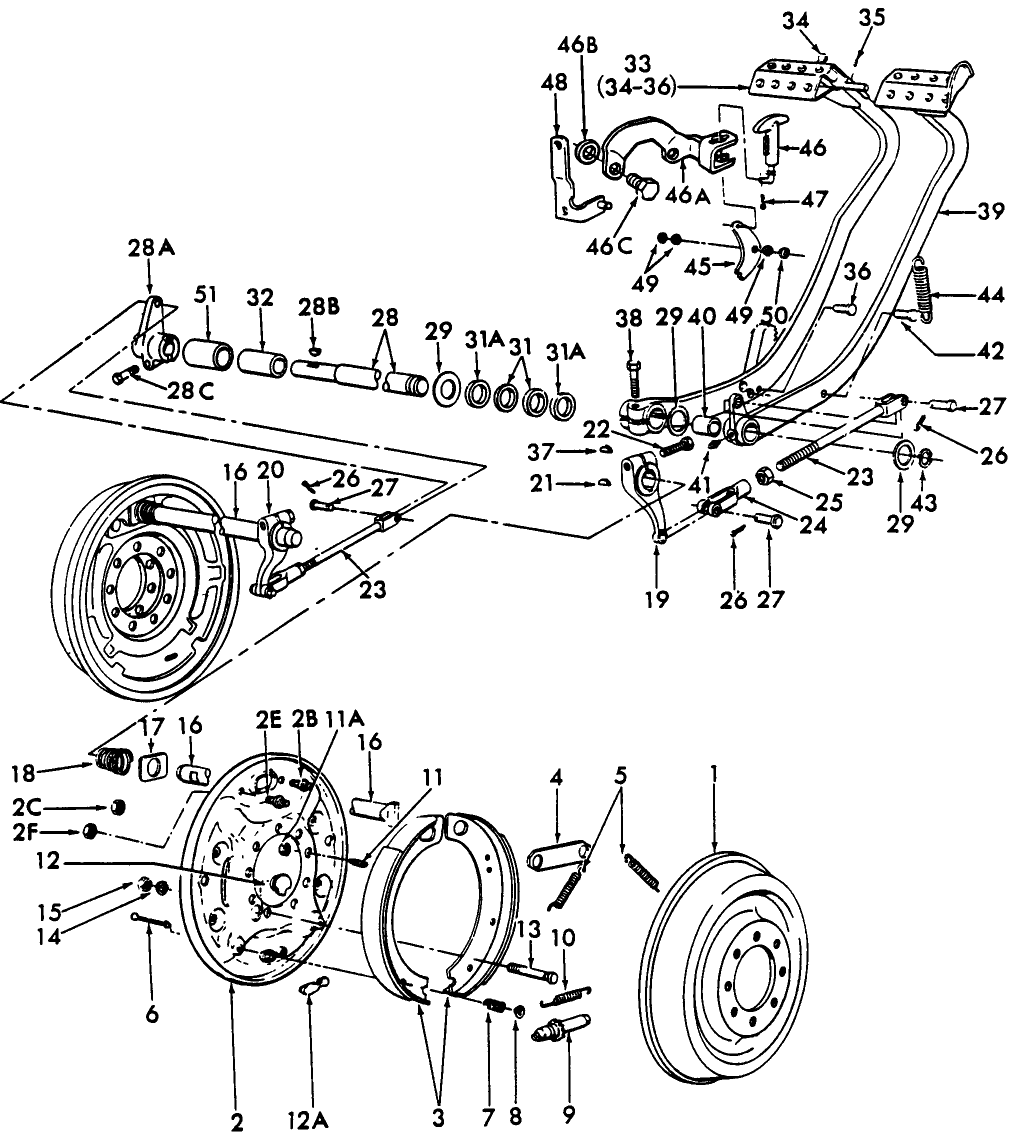 02A01 BRAKES & BRAKE CONTROLS - 2600, 3600, 231, 233, 333, 335, 531