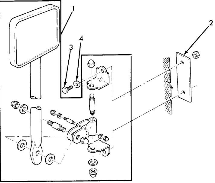 17K01 MIRROR ASSEMBLY, REAR VIEW, L/CAB, D.I.A. (U.S.) (11-85/-)