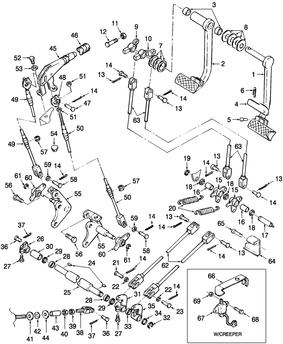 02B02 BRAKE CONTROLS & RELATED PARTS, W/CAB - 3430, 3930, 3930H, 4130, 4630