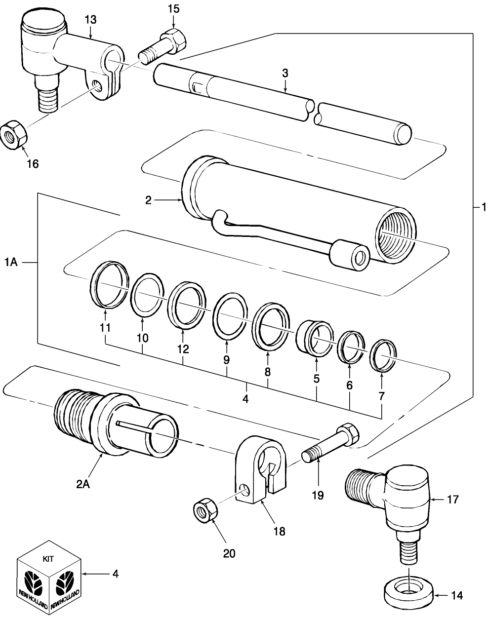 03D01 POWER STEERING CYLINDER (3-90/5-94)