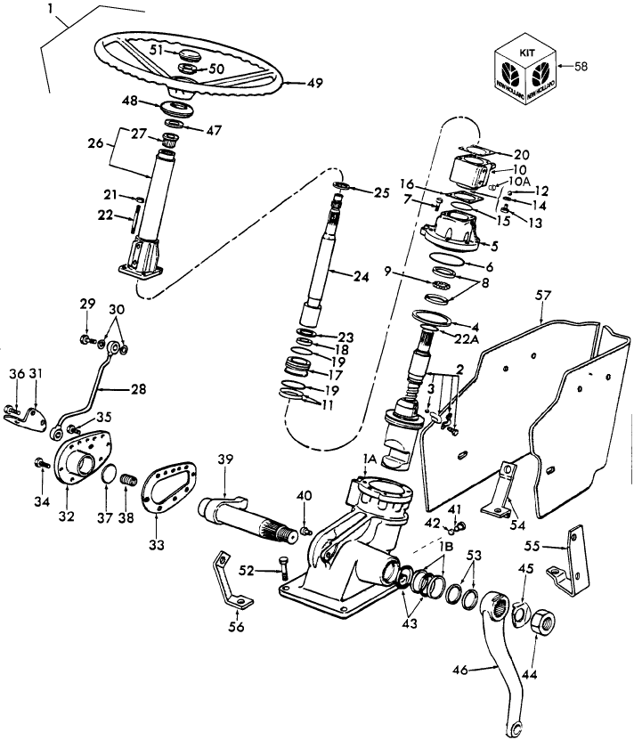 03B04 POWER STEERING GEAR ASSEMBLY - 4600, 5600, 6600, 7600 W OR L/CAB 75/; 2600, 3600, 4100 W/CAB 4-76/