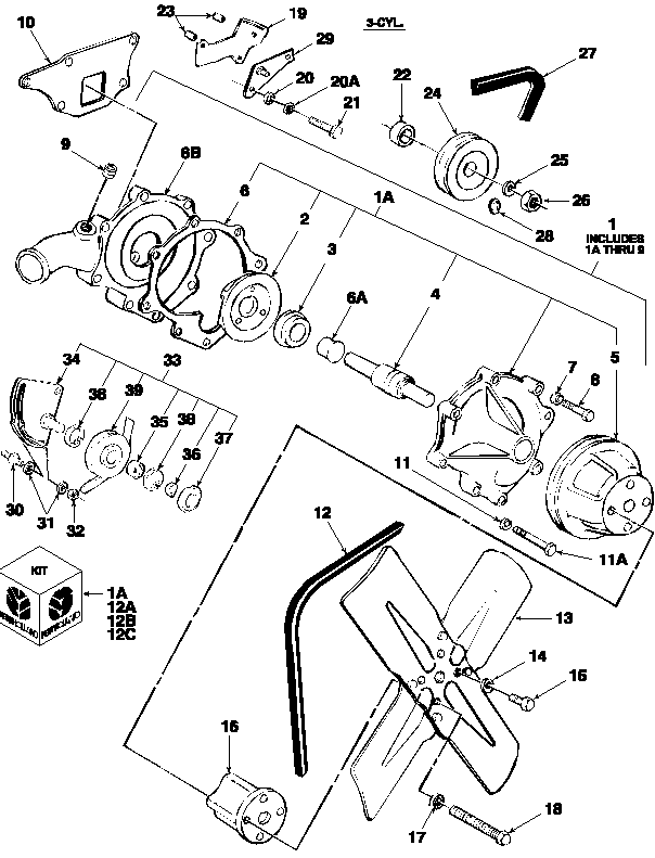 08B01 WATER PUMP & RELATED PARTS