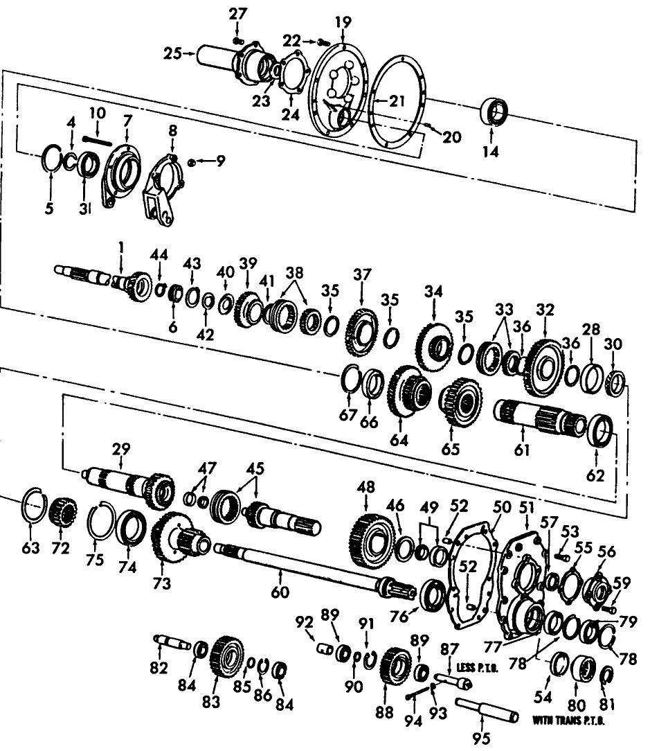 07A02 6 X 4 MANUAL REVERSING TRANSMISSION GEARS (81/4-83) & (84/-) - 2610, 3610