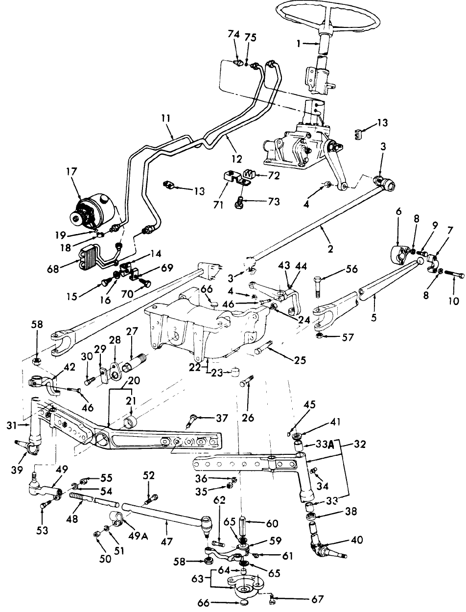 03A04 FRONT AXLE,STEERING & RELATED PARTS,MANUAL & POWER,W/Q CAB ONLY(NH-E)-2310,2610,2810,2910,3610,3910,4110,234,334,335