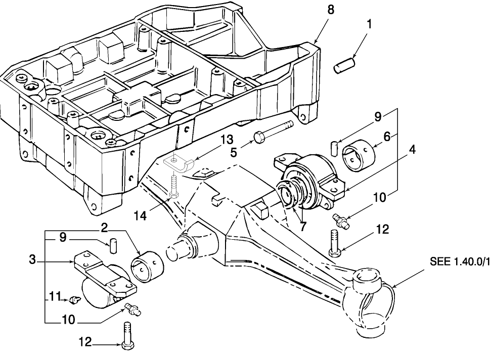 1.21.1/2 4WD FRONT AXLE, SUPPORT HOUSING