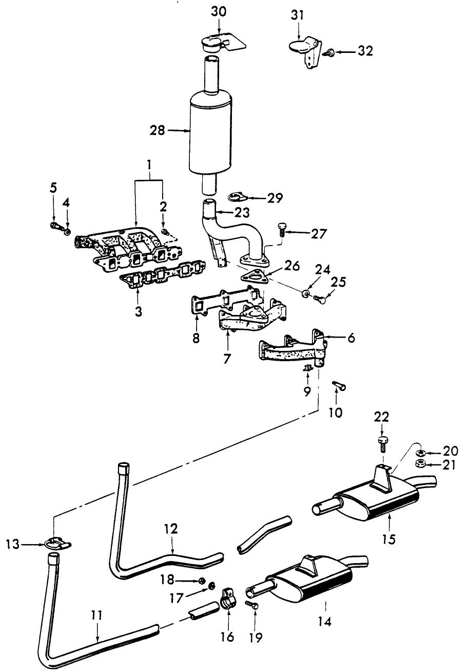 06F02 MANIFOLD & EXHAUST SYSTEM, DIESEL, 3 CYLINDER ENGINE