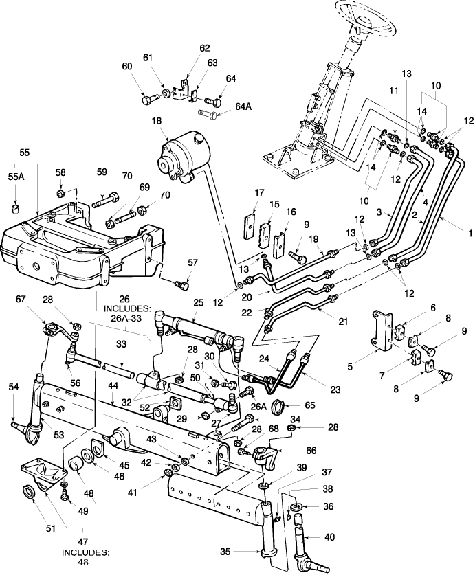 03A03 FRONT AXLE, STEERING & RELATED PARTS (6-93/5-94)