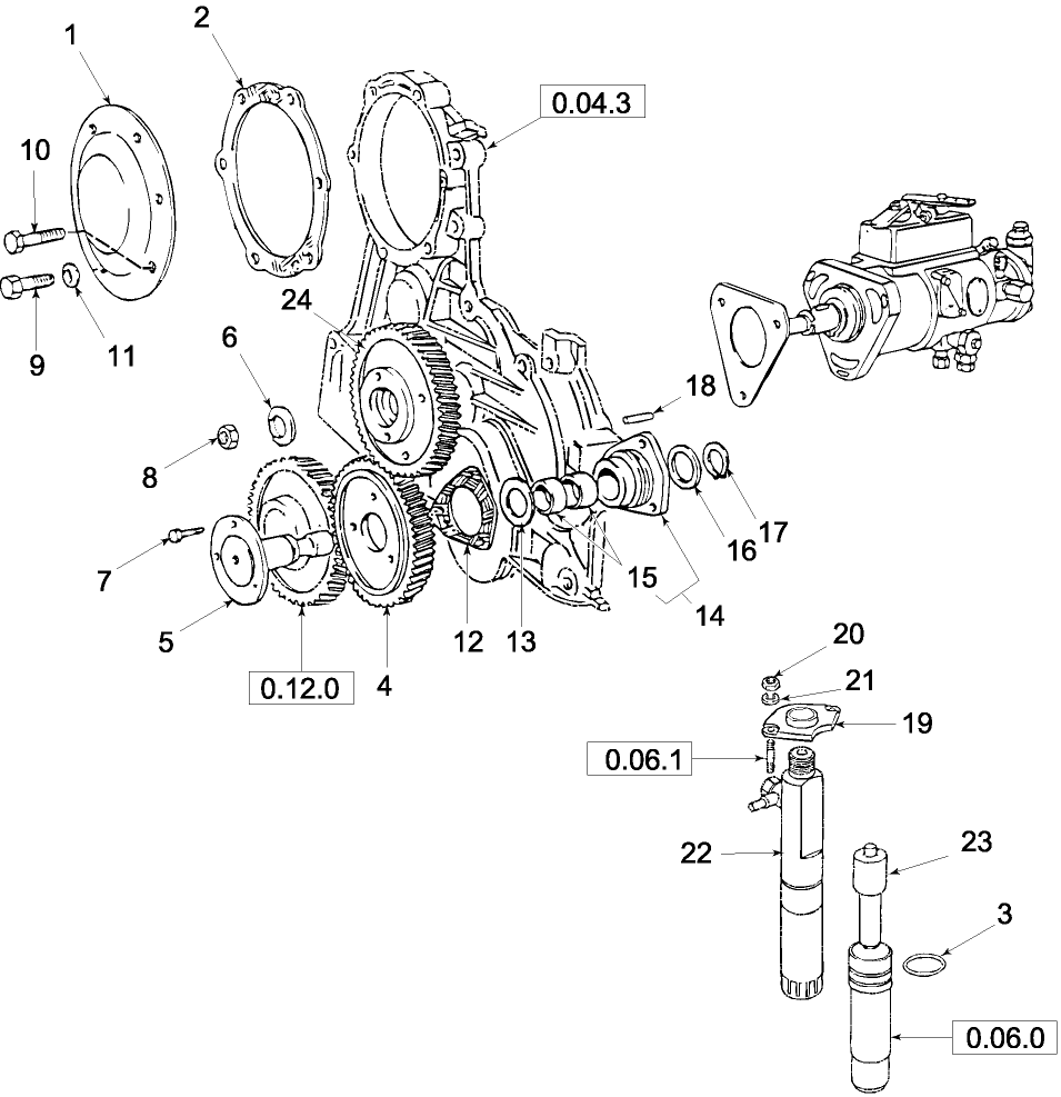 0.14.0(02) FUEL INJECTION PUMP, DRIVE GEARS