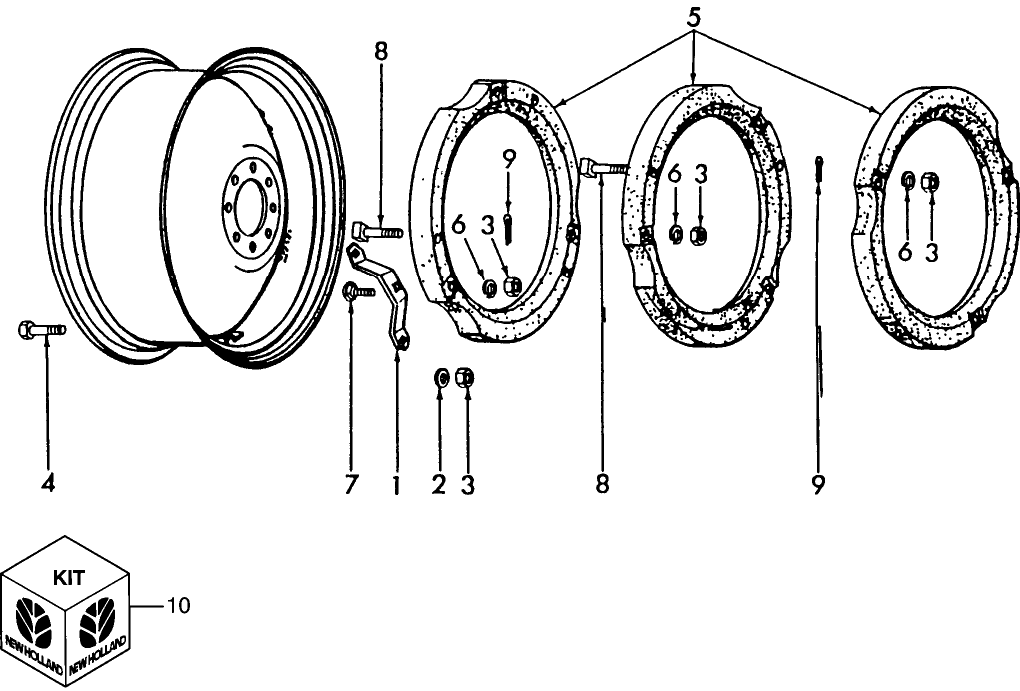 01E01 REAR WHEEL WEIGHTS, 24", ACCESSORY - 2600, 3600, 4600