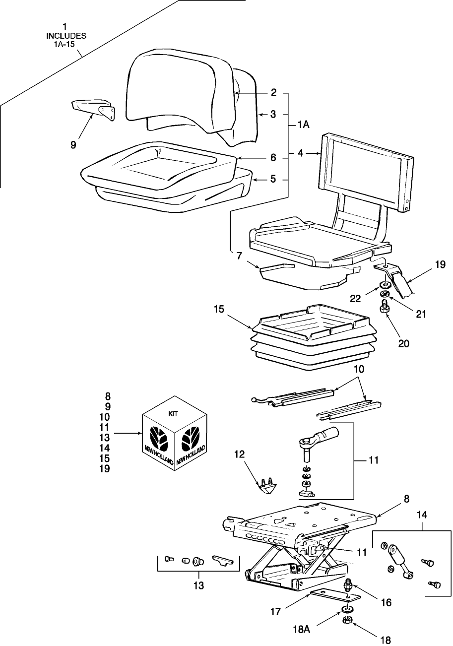 13A01 SEAT ASSEMBLY, AIR SUSPENSION, BOSTROM, W/CAB - 3430, 3930, 3930H, 4130, 4630