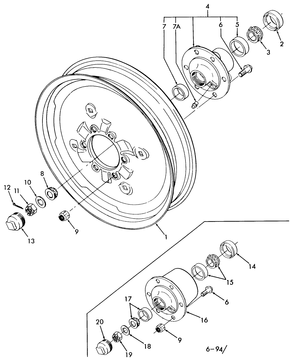 01A01 FRONT WHEELS & HUBS