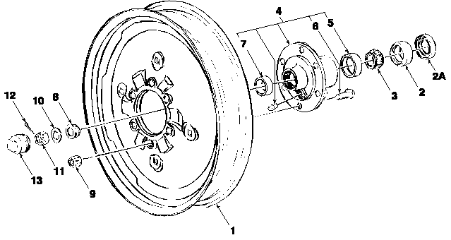 01A01(C) FRONT WHEEL ASSEMBLY, 3400, 3500, 3550, 4400, 4500, 4410, (5100, 5200, 5190, 7100, 7200 W/8 X 16  WHEEELS)