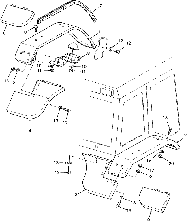 14D03 REAR MUD FENDERS, W/CAB
