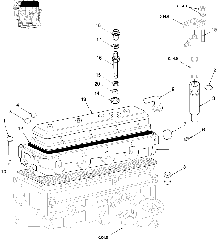 0.06.0 CYLINDER HEAD, GASKET, VALVE COVER & FUEL INJECTOR HOLDER