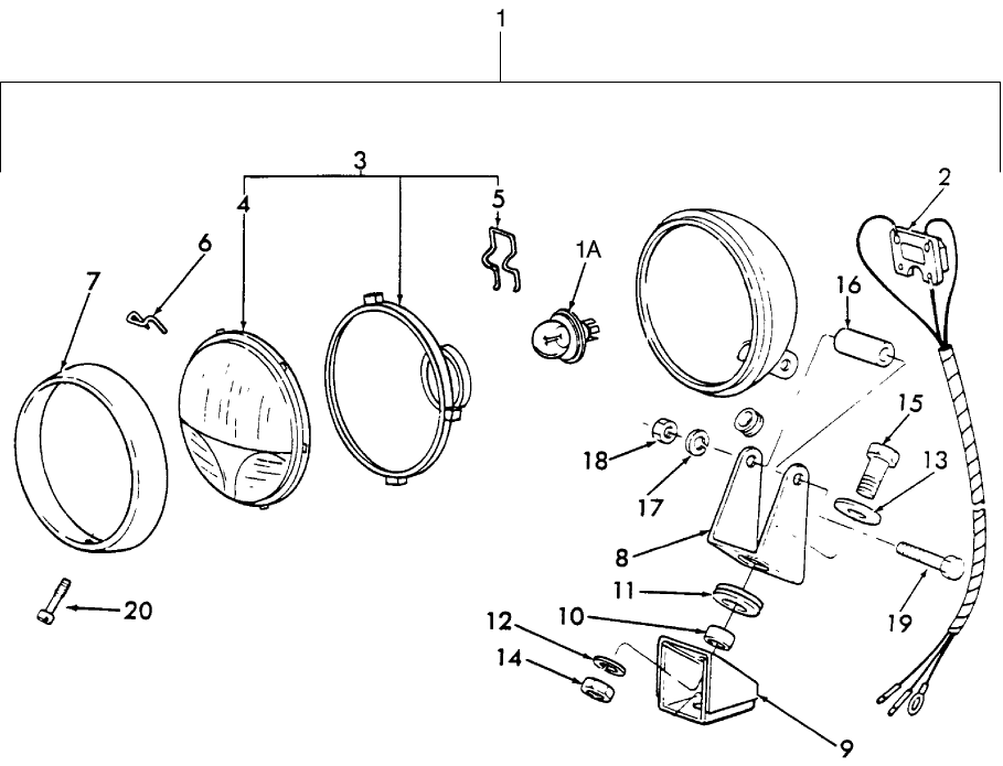 11C03(B) HEADLAMP ASSEMBLY, FRONT MOUNTED (WHITE) NH-E - 2600,3600,3900,4100,4600,5600,6600,7600,233,333