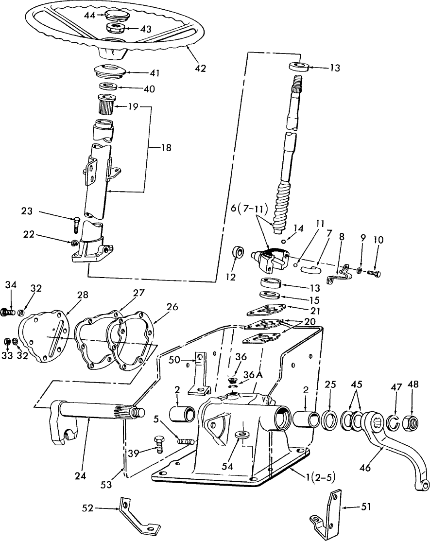 03B05 STEERING GEAR ASSEMBLY, MANUAL - 5600, 6600, 7600