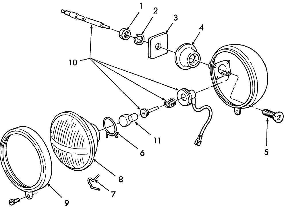 11C06 HEADLAMP ASSEMBLY - 5610, 6610 BRAZIL (81/10-85)