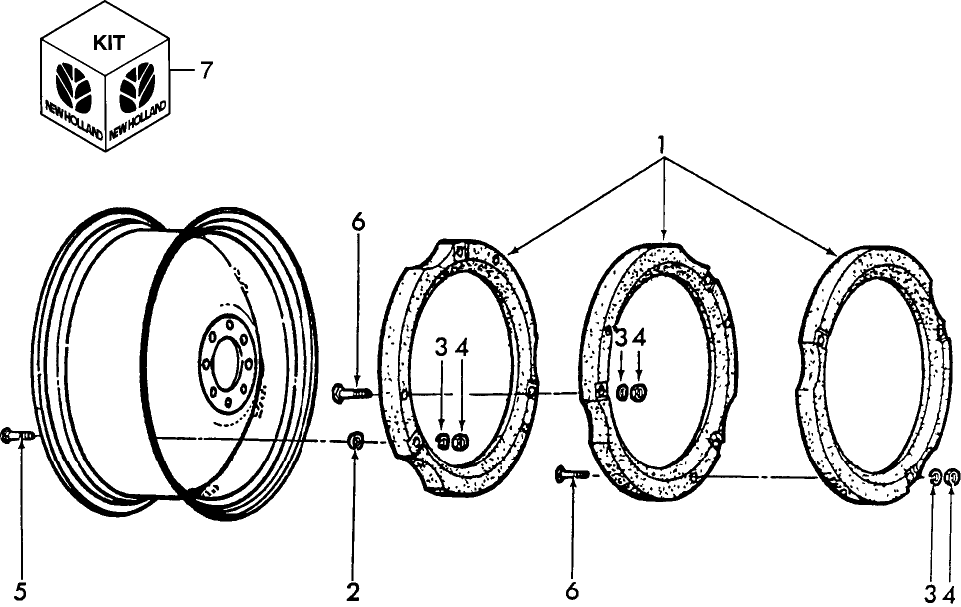 01E05 REAR WHEEL WGTS., 30", FOR MANUAL ADJ. WHEEL, ACC.Y- 4100, 4600, 5600, 5700, 6600, 6700, 7700, 7600C