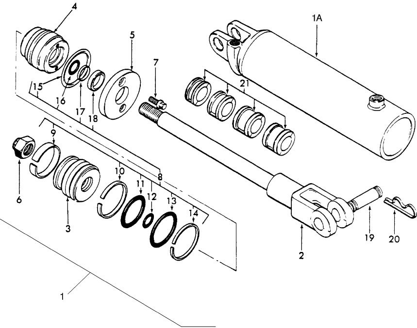 17C04(C) HYDRAULIC REMOTE CONTROL CYLINDER ASSEMBLY, 3-1/2 X 8", NHNA