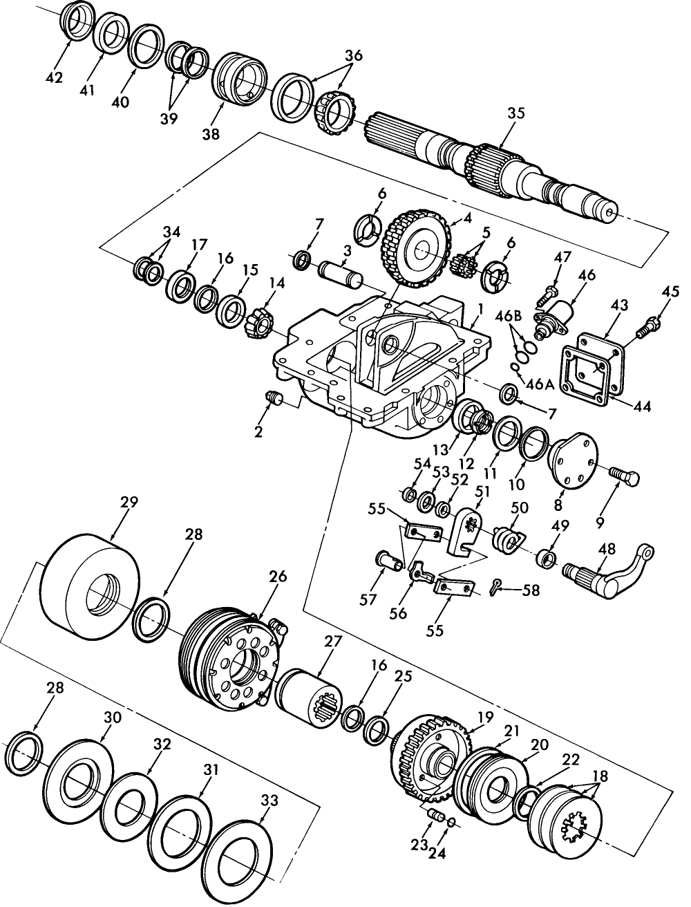 03H06 TRANSFER CASE, FWD, W/TRANSMISSION HANDBRAKE, (APL-325 81/4-84) - 5610,6610,6610O,6710,7610,7710