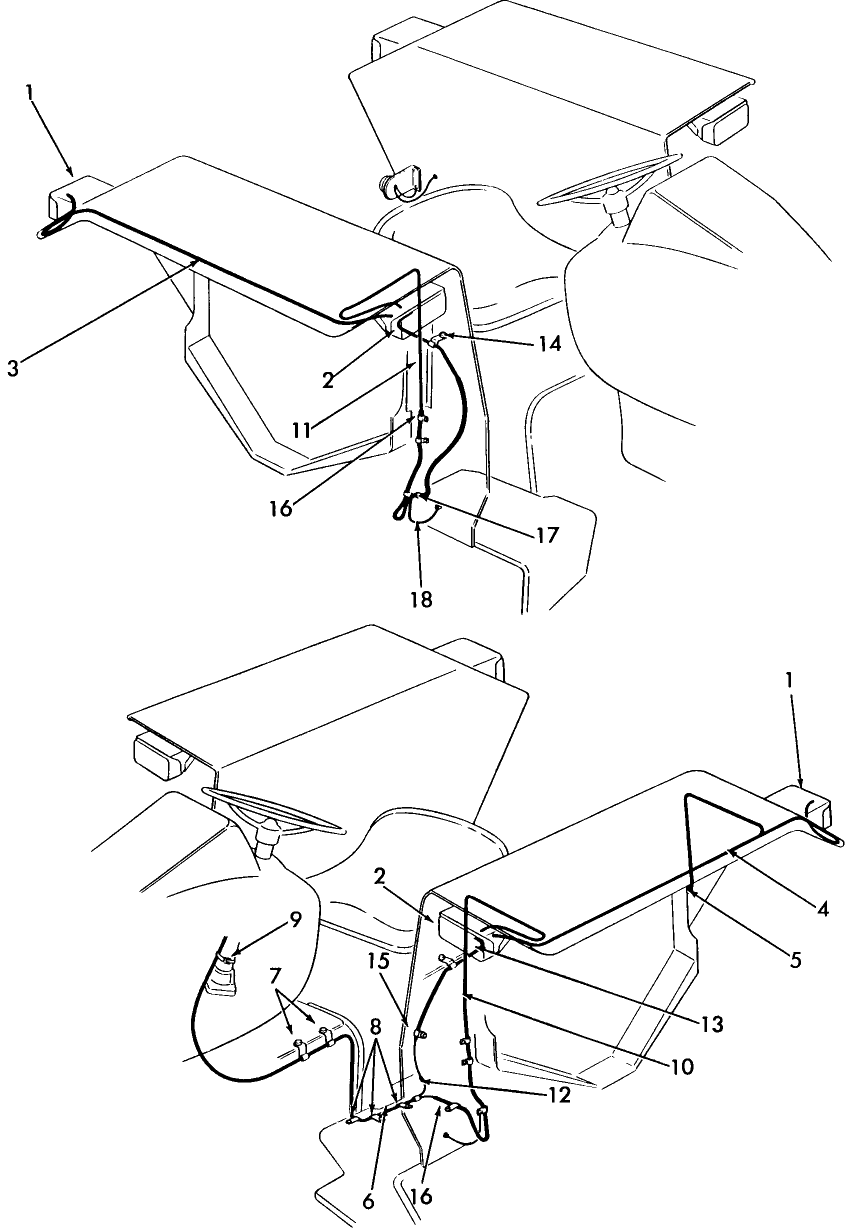 11D01 REAR WIRING (W/FLAT TOP FENDERS) - 5610, 5900, 6610, 7610