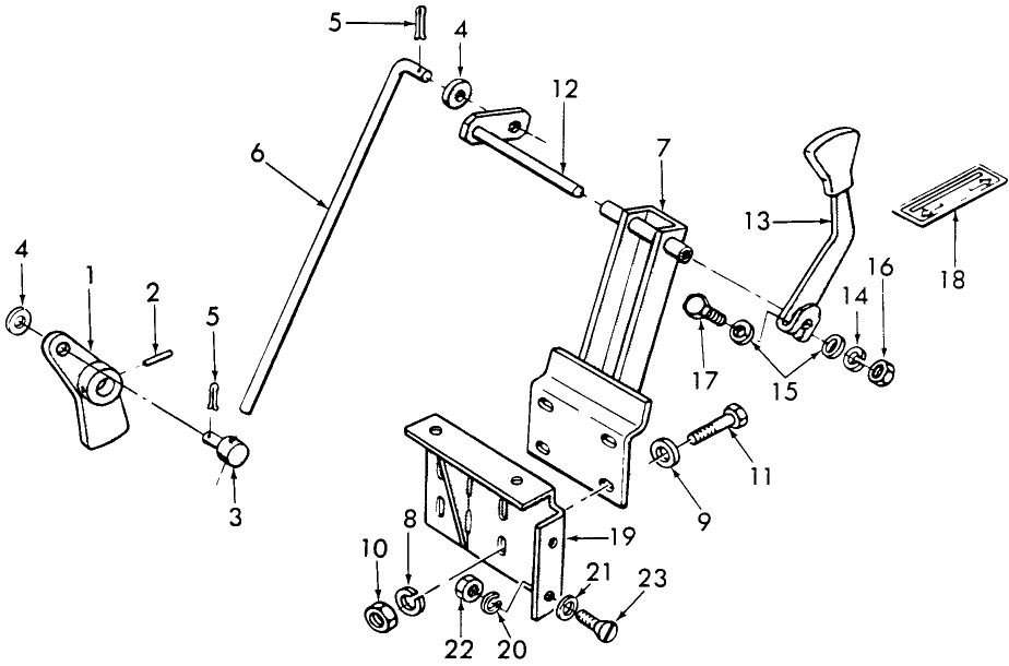 07E04 INDEPENDENT PTO CLUTCH LINKAGE, 1 OR 2 SPEED PTO, W/8-SPEED TRANSMISSION, NHNA - 6600C, 7600C