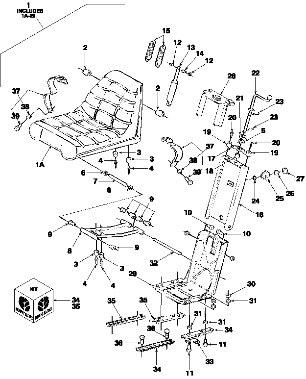 13A01 SEAT ASSEMBLY, ECONOMY, GRAMMER, L/CAB-5640, 6640, 6640-O, 7740, 7740-O