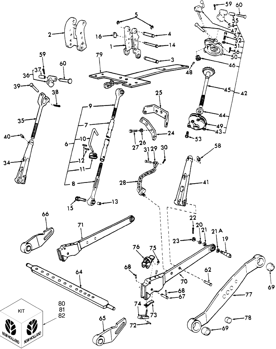 05E04 HYDRAULIC LIFT LINKAGE - 5600, 6600, 7600, 5700, 6700, 7700