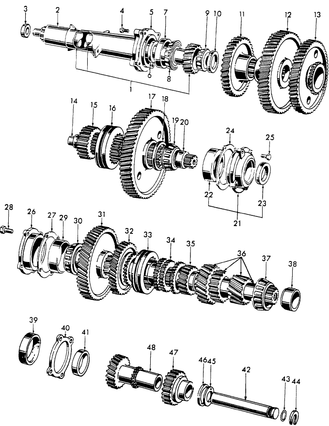 07A02 4 SPEED TRANSMISSION GEARS