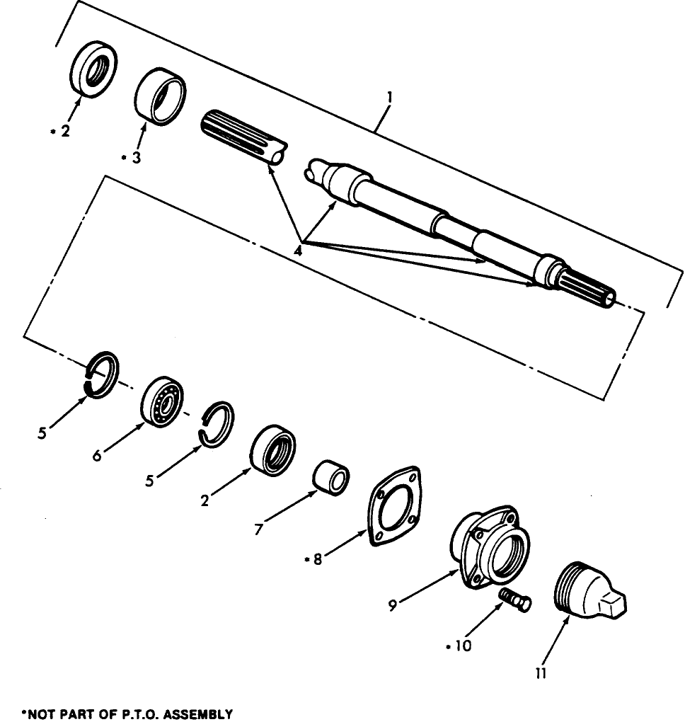 07E02 1-1/8" PTO ASSEMBLY & RELATED PARTS 53/56