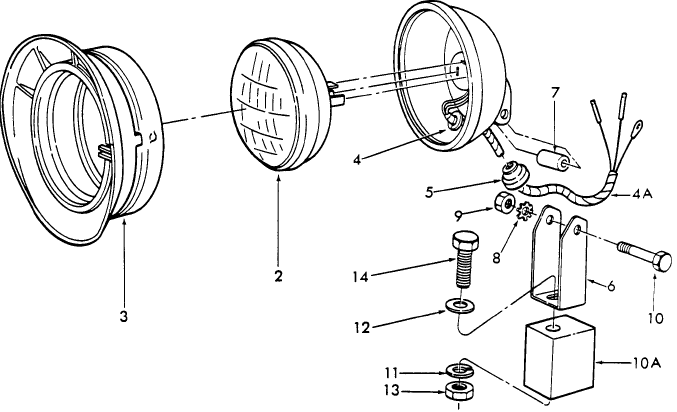 11C03 HEADLAMP ASSEMBLY, FRONT MOUNTED (WHITE) NH-E - 2600, 3600, 4600, 6600, 7600, 4100, 233, 333, 3900