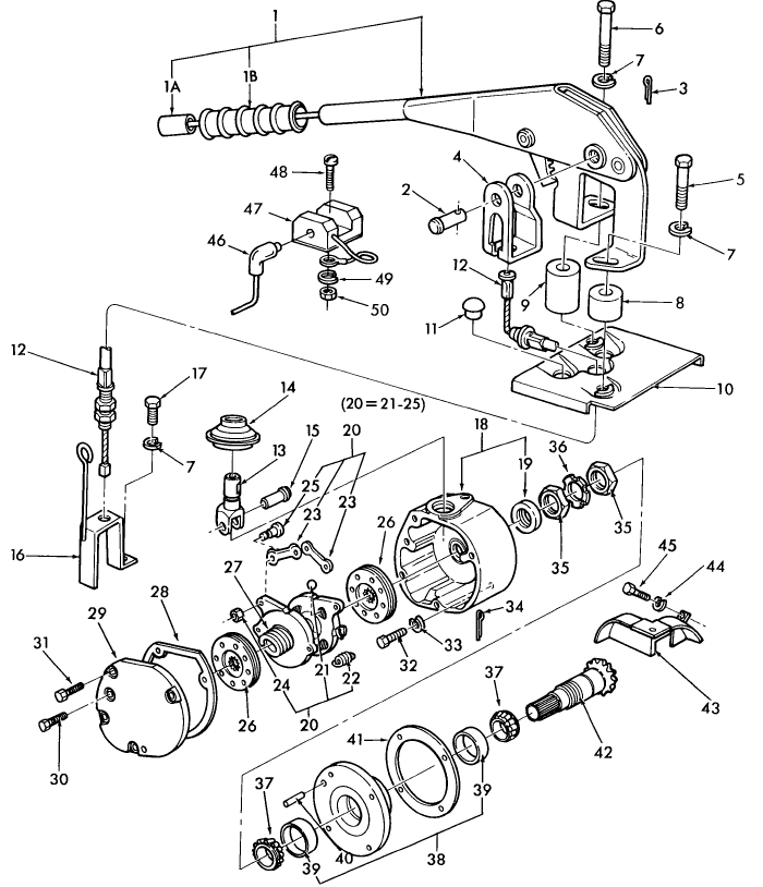 02B02 TRANSMISSION HANDBRAKE, W/CAB, L/FWD