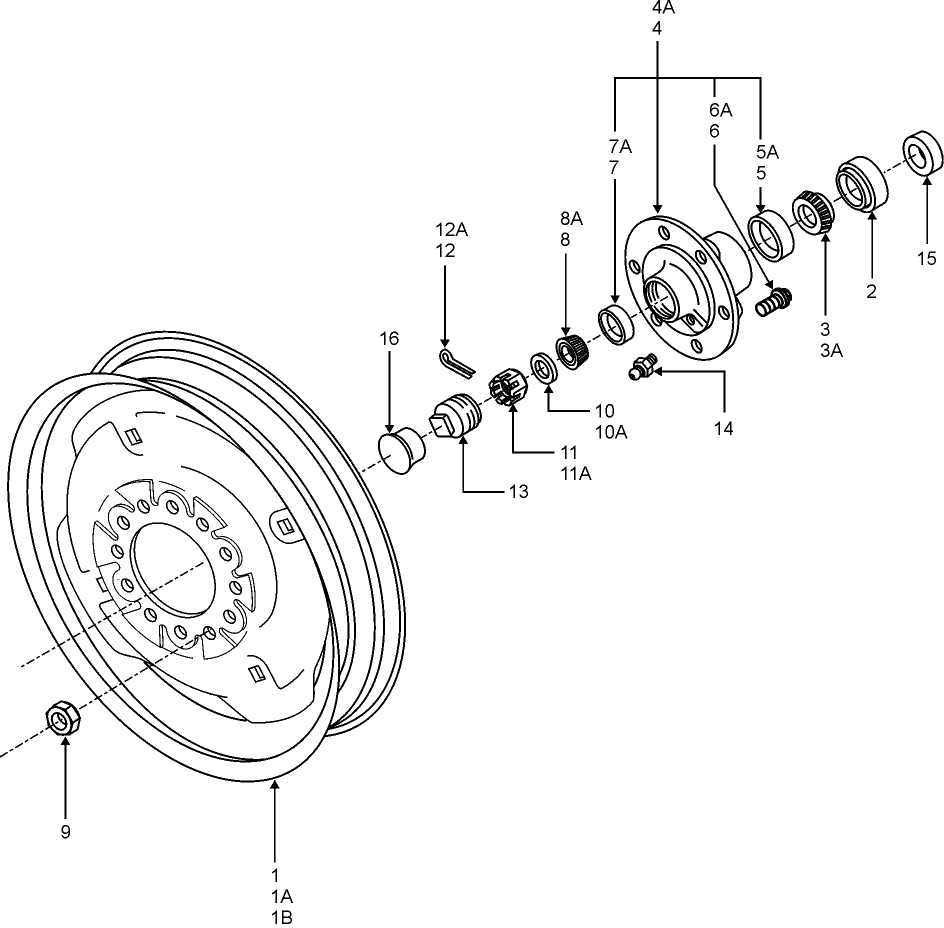 01A01 FRONT WHEEL ASSEMBLY, 2WD