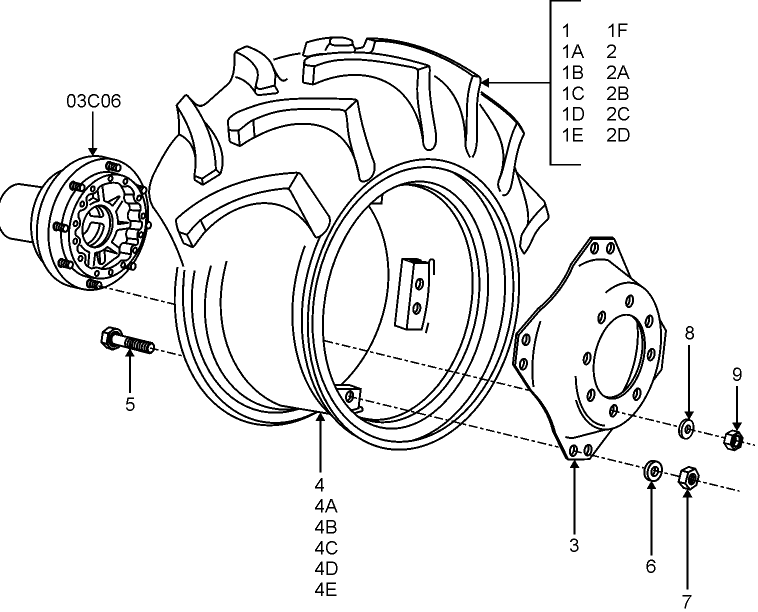 01A03 FRONT WHEEL, FWD