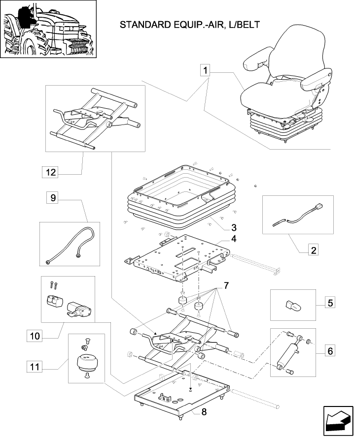 13K02 SEAT ASSEMBLY, SEARS, LOWER SUSPENSION