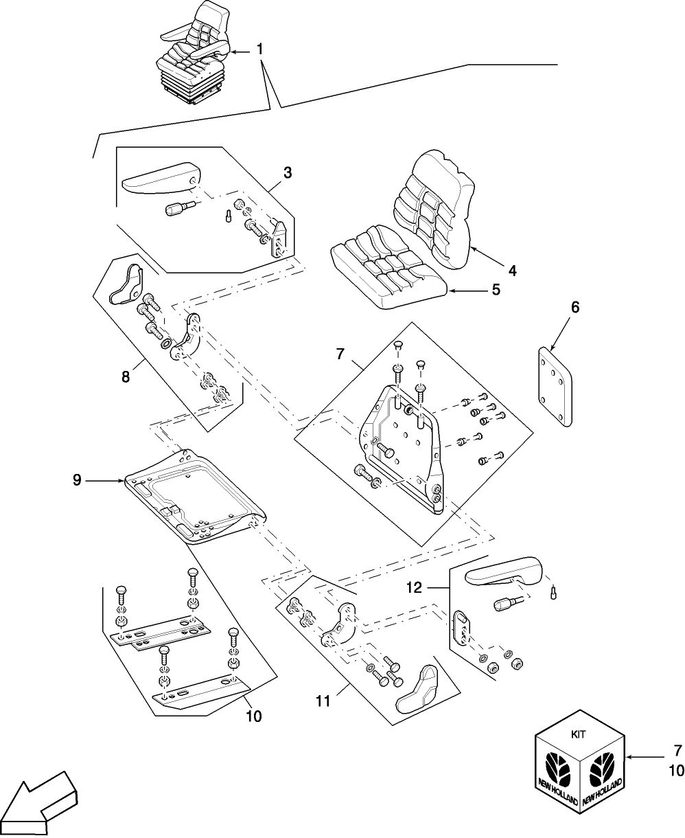 13G01 SEAT ASSEMBLY, DELUXE, GRAMMER (DS85H/90A), L/CAB