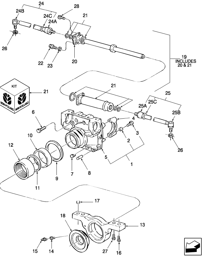 03D02 CARRIER ASSEMBLY & STEERING CYLINDERS