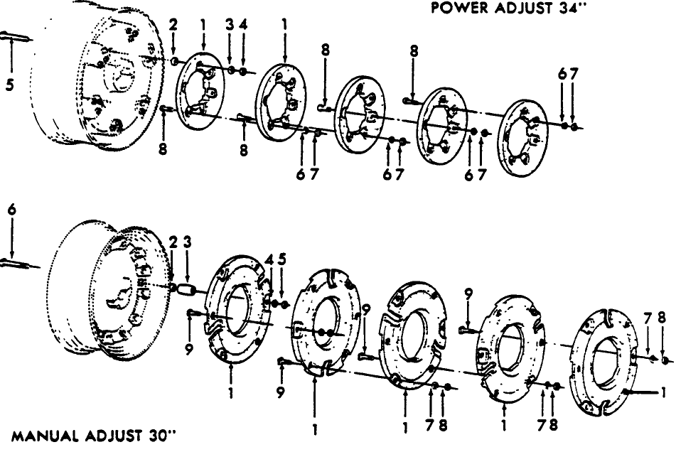 01C01 30" MANUAL & 34" POWER ADJUST. REAR WHEEL WEIGHTS, ACC., W/KEYWAY R/A SHAFT - 8000